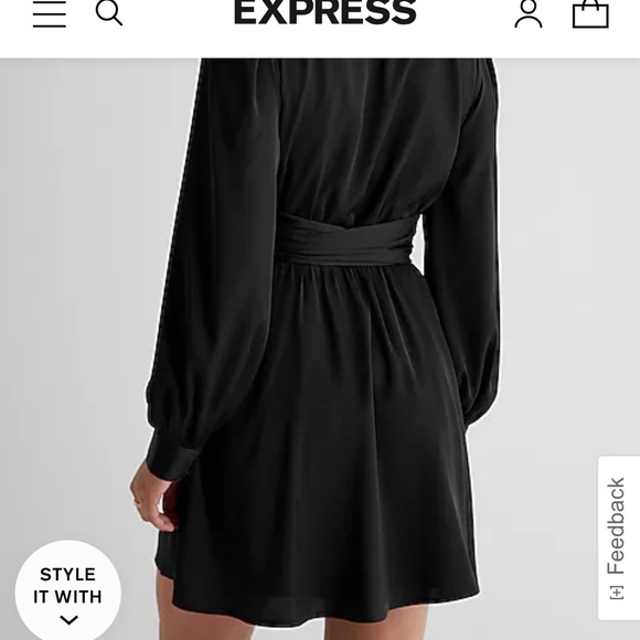 Express Black Long Sleeve Dress - Picture 3 of 3
